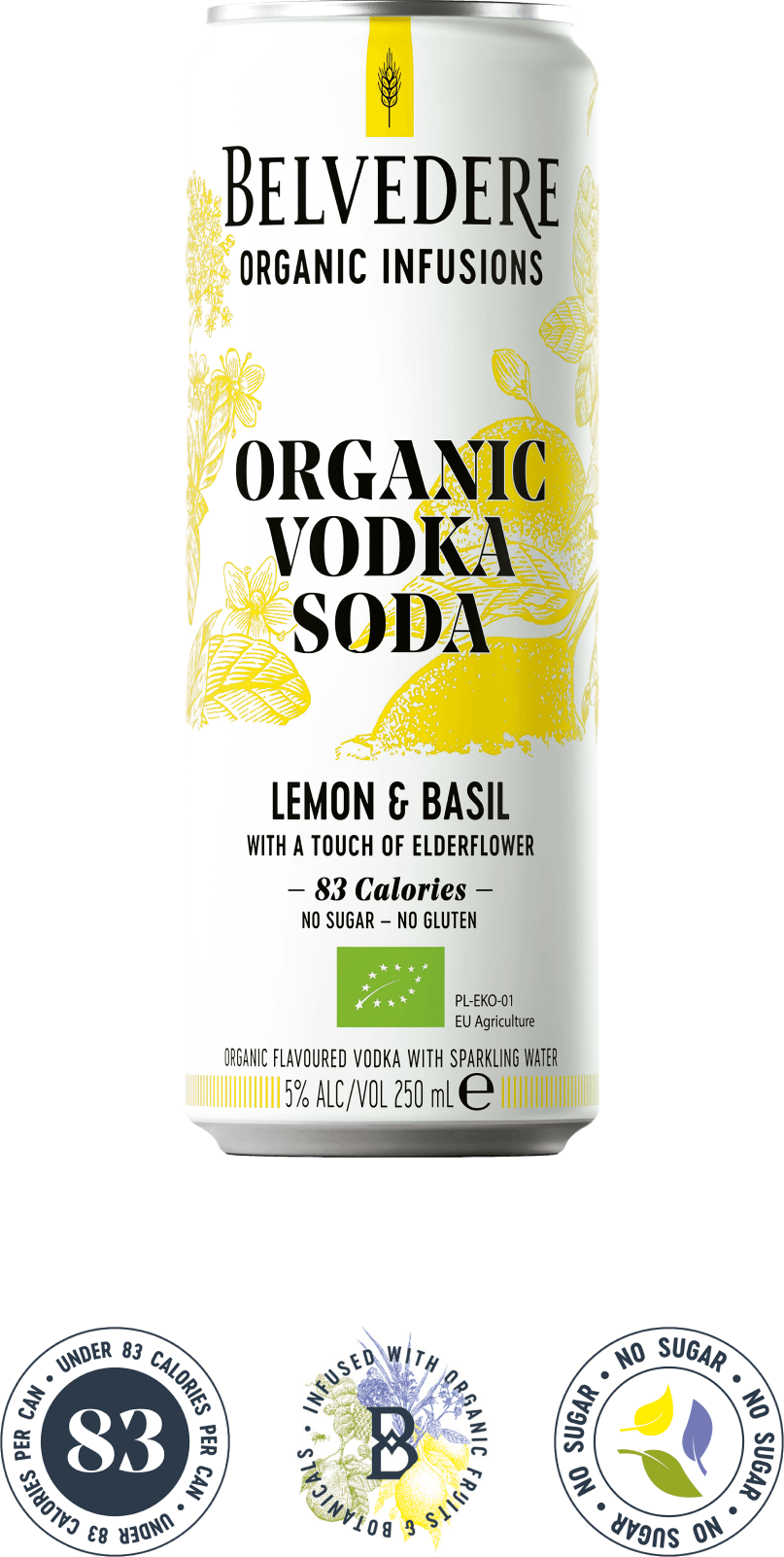 lemon & basil can with badges